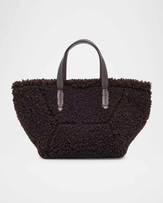 Duo Shearling Mini Shopper Tote Bag